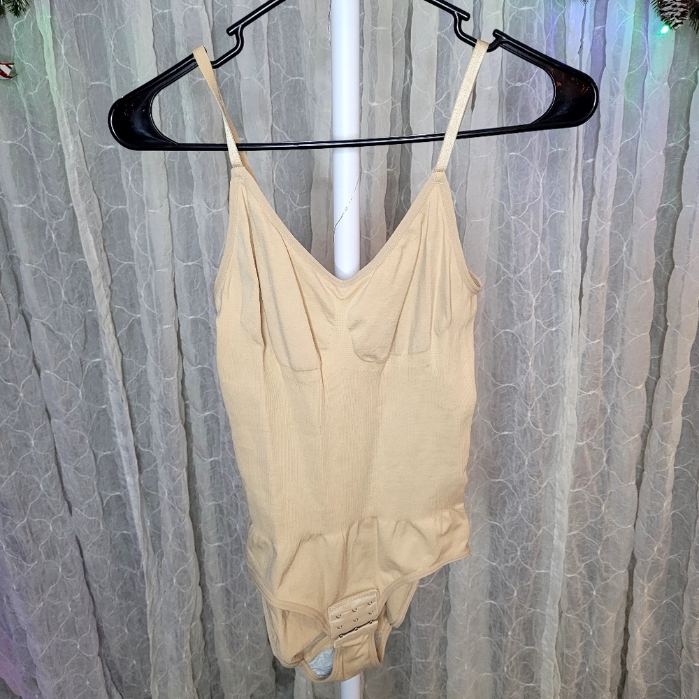 Women's L Cream Bodysuit Shapewear